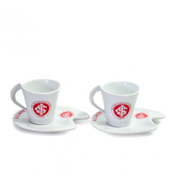 Jogo Com 2 Xícaras De Porcelana 70ml - S.C.Internacional